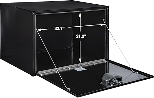 Vista 9 de Buyers Products 1704305 - Caja de acero negro para debajo de la carrocería con cierre de asa en T bloqueable, 24 x 24 x 36 pulgadas, fabricada