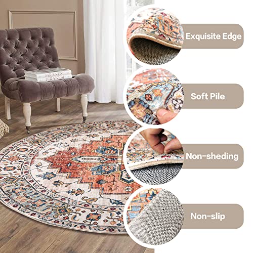 Aopota BS-1 Runner Rug Round Non Slip Distressed Faux Wool Area Rug Runner thumb #2