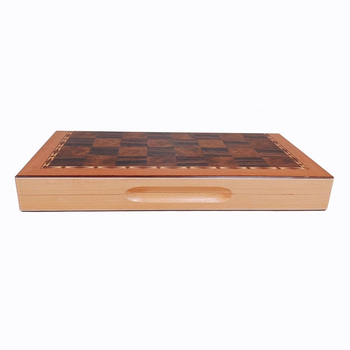 Juego de ajedrez de Madera de 15,5'' con ajedrez de Metal Plegable Ajedrez