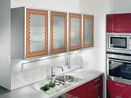 Image of WallDesign Terracotta Hexagon Tile Sticker - 4 in X 10 Ft Multipurpose Decorative Self-Adhesive Border for Kitchen Backsplash, Furniture, Wall, Cupboard, Staircase