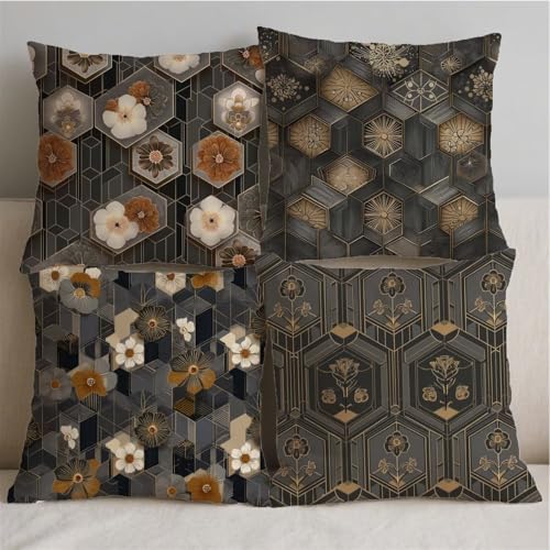Housse de coussin de jardin imprimé géométrique double face S583