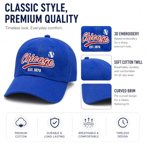 Image of Classic Vintage Embroidered Fashionable Baseball Cap for Men Women Teenager Cap City Hat Adjustable with Gift Box