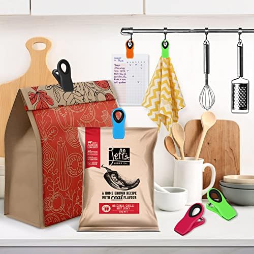 Grtard 10Pack Bag Clips with Magnet, Magnetic Chip Clips for Food Storage, Magnet Clips for Food Packages, Magnetic Bag Clips, Clips for Fridge, Whiteboard, Photo, Food Bags