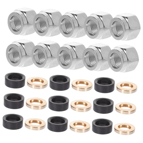 PRETYZOOM Secure Gas Flare Connectors 10pcs G1/2 Flare Nut Tube Fitting for Gas Fittings