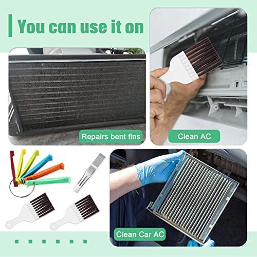 Chengu 4 Pieces Air Conditioner Fin Cleaner Set 2 Different Fin Comb Condenser Fin Straightener 2 Pieces Coil Cleaning Brush Condenser Fin Comb Stainless Steel Radiator Repair Clean Tool Set #TOP5
