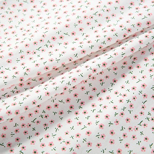 Ukyzddio Cotton Nightgowns For Girls Floral Printed Nightdress Sleep Shirts Short Sleeve Colored Trim Pajamas Knee-Length Nightwear Pink Size 3-4Years(110) #TOP6