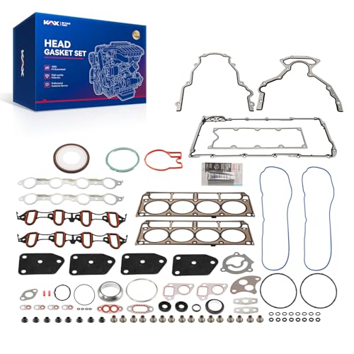 Image of KAX Engine Cylinder Head Gasket Set Compatible with Chevy Silverado 1500 Classic Tahoe Suburban Avalanche Express 2500, GMC Sierra Yukon XL 1500 Savana, Escalade Rainier, Head Gasket Kit, HS26191PT-1