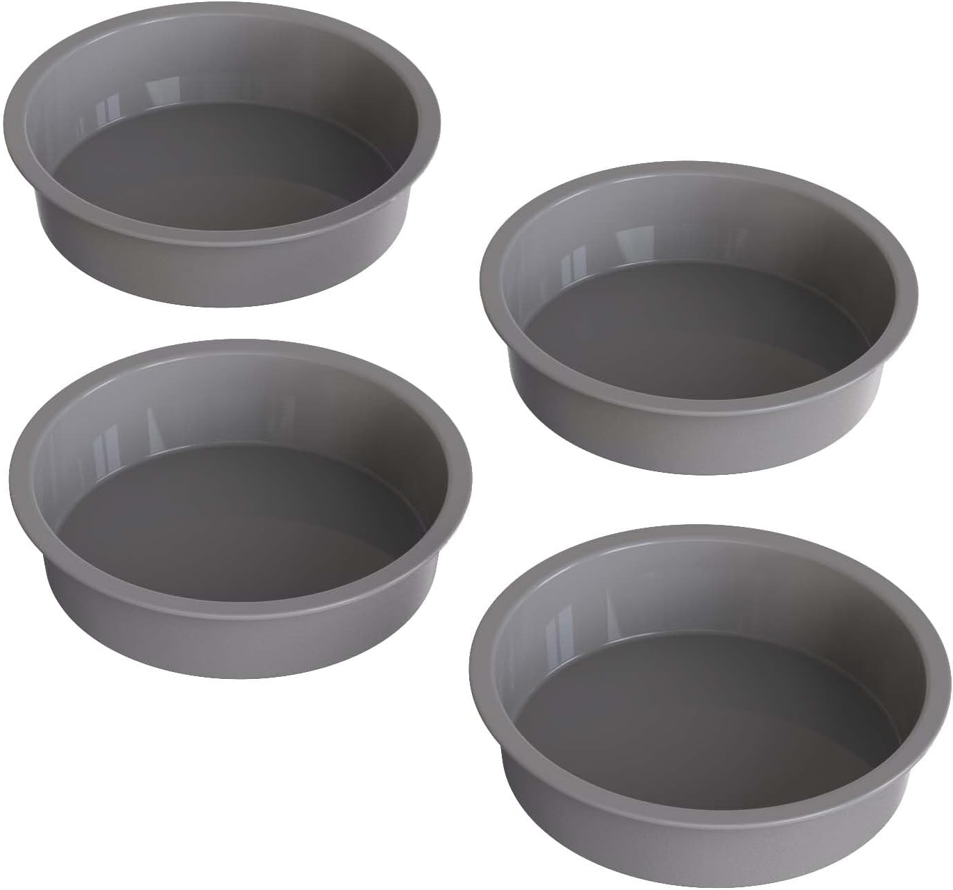 KEYFIVE 5 Inch Cake Tins for Baking, 4 Pack Round Silicone Cake Moulds