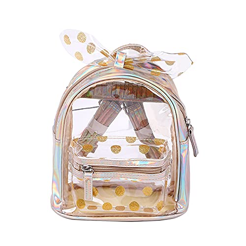 Little Girls Mini Clear Backpack Transparent Casual Daypack Bookbag Glitter Polka Dots Bow Cute See-thru Backpack (gold) Little Girls Mini Clear Backpack Transparent Casual Daypack Bookbag Glitter Polka Dots Bow Cute See-thru Backpack (gold)