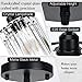 WKWKTOTO 3 Pack Pendant Lights Kitchen Island, Elegant Modern Island Lights for Kitchen with Crystal Glass – Luxury Black Pendant Lights for Kitchen Island, Dining Table, Entryway, Restaurant