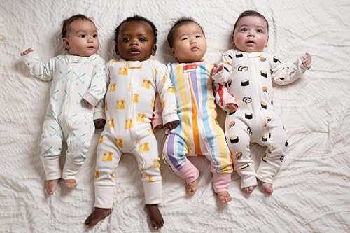 Image of MONICA + ANDY One Piece Baby Pajamas, 100% Organic Baby Clothes for Girls and Boys, Sizes For Newborn and Infant