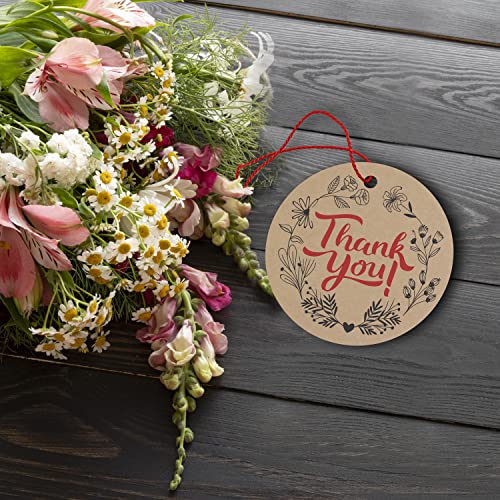 Image of Clickedin - 50 Pieces Thank You Craft Tags for Packaging with String 50 Pieces