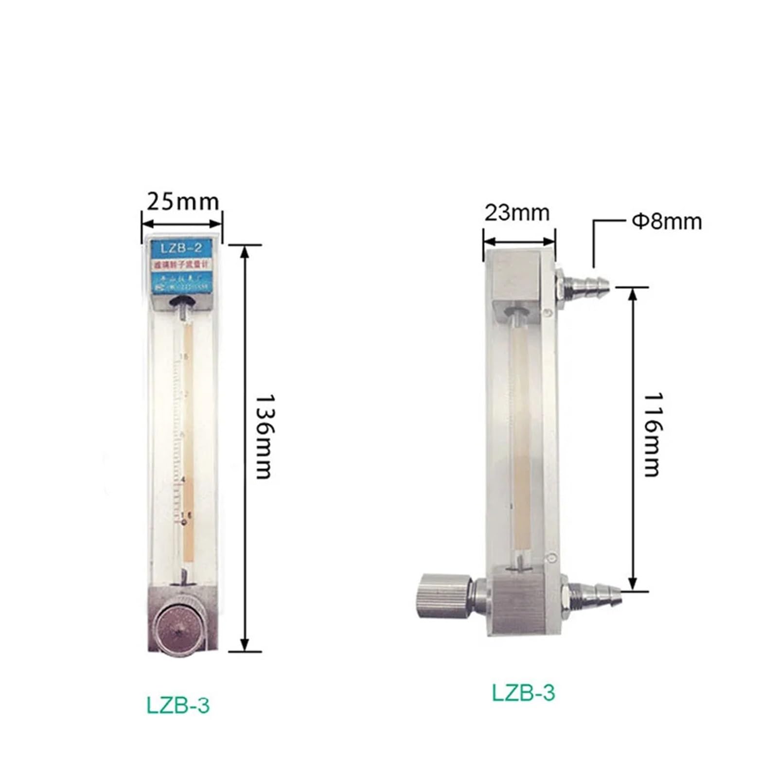 Gas-Luft-Flüssigkeits-Panel, Gas-Luft-Durchflussmesser, Rotameter mit Steuerventil(60-600ml-min,Gas)