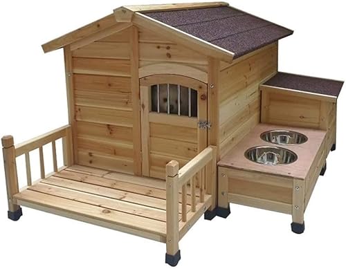 QIANMEI casa Perro Exterior Perrera Grande For Perros De Interior Y Exterior, Jaula For Perros Impermeable De Madera, Casa For Gatos, Extraíble For Aves De Corral Pequeñas Y Medianas, Fácil Limpieza