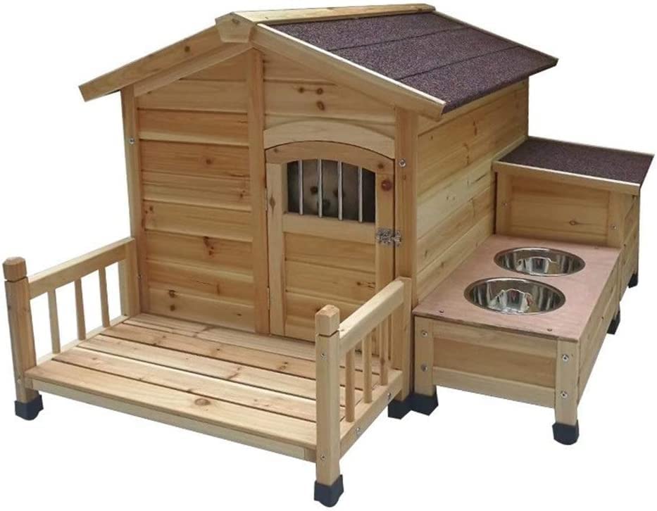 QIANMEI casa Perro Exterior Perrera Grande For Perros De Interior Y Exterior, Jaula For Perros Impermeable De Madera, Casa For Gatos, Extraíble For Aves De Corral Pequeñas Y Medianas, Fácil Limpieza