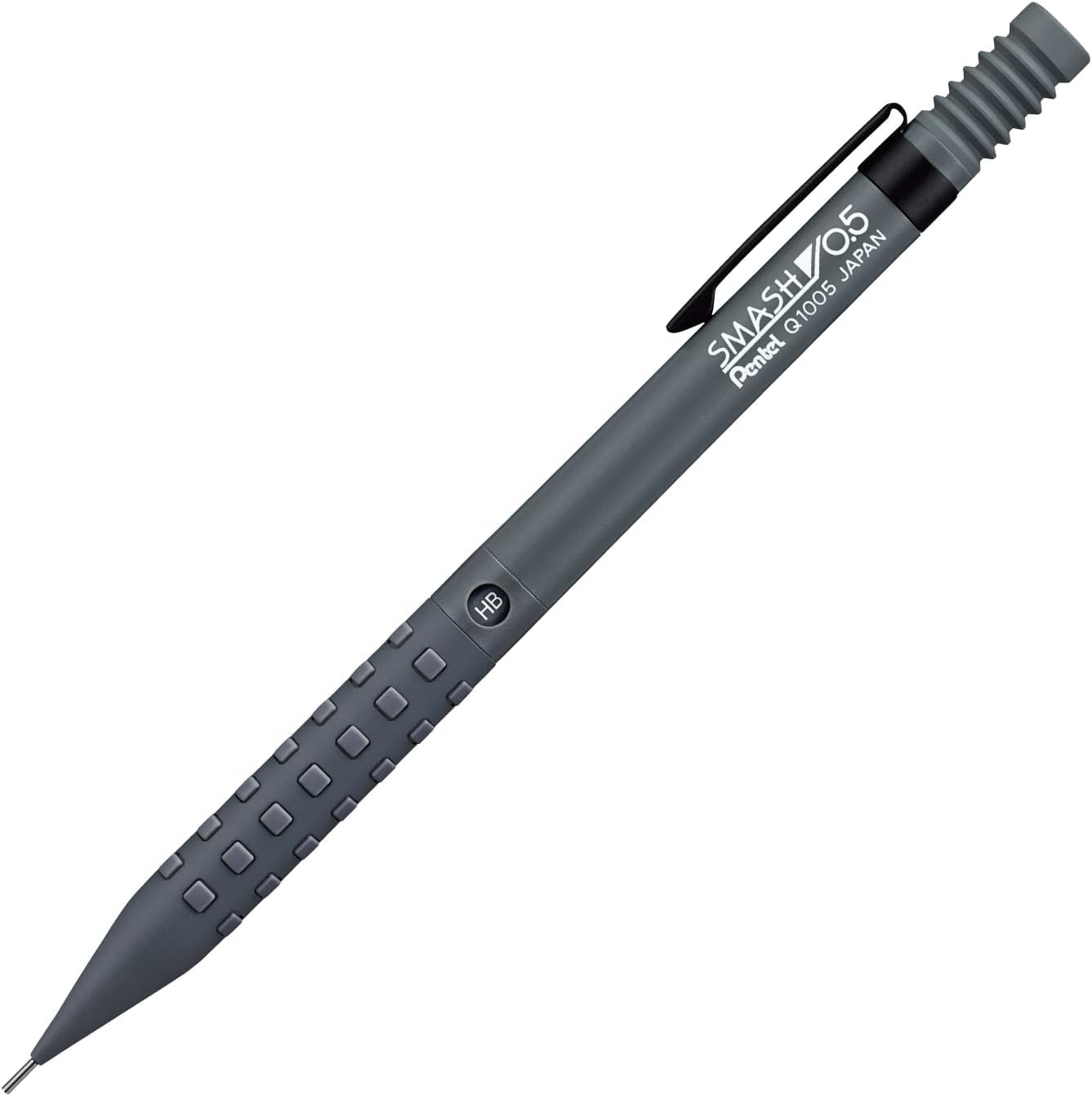 Pentel Smash Mechanical Pencil 0.5mm Dark Gray Q1005-N Brass Grip Japan