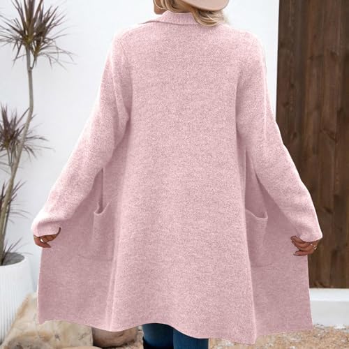 Pea Coats For Women Classic Notch Lapel Double Breasted Trench Coat Comfy Wool Blend Long Sleeve Winter Overcoat4