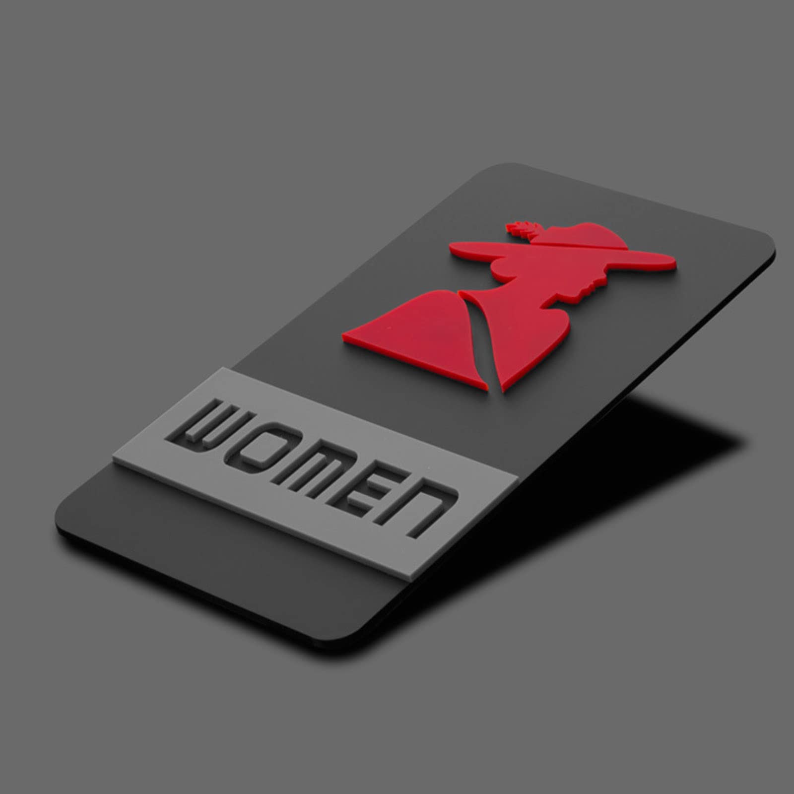 Toilettenschild, Toiletten-Identifikationsschilder aus Acryl for Männer und Frauen, erhabene 3D-Symbole, 4,3 x 8 Zoll, for Büros, Geschäfte Restaurants
