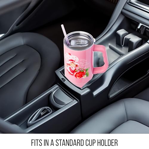 Image of Silver Buffalo Strawberry Shortcake inchYou are Berry Special inch Stainless Steel Tumbler with Handle, Fits in Standard Cup Holder, 40 Ounces