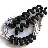Cordpiggy Cable & Cord Organizer (Small)- Wire Management for Chargers, Headphones, Earbuds, Camera, Travelling - Flexible Cord Keeper, Lightweight Spiral Holder; Set of 3, Color Black