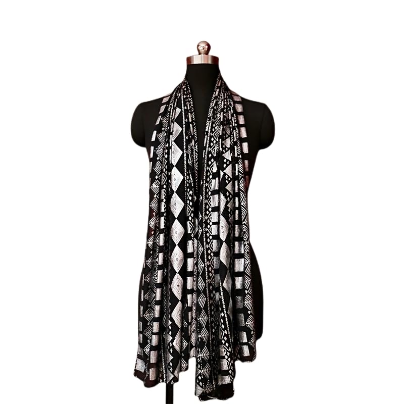 Oversized 1920s Vintage Assuit Women's Shawl and Wraps Gorgeous Positioning Pearl Chiffon Scarf Flapper Cover Up