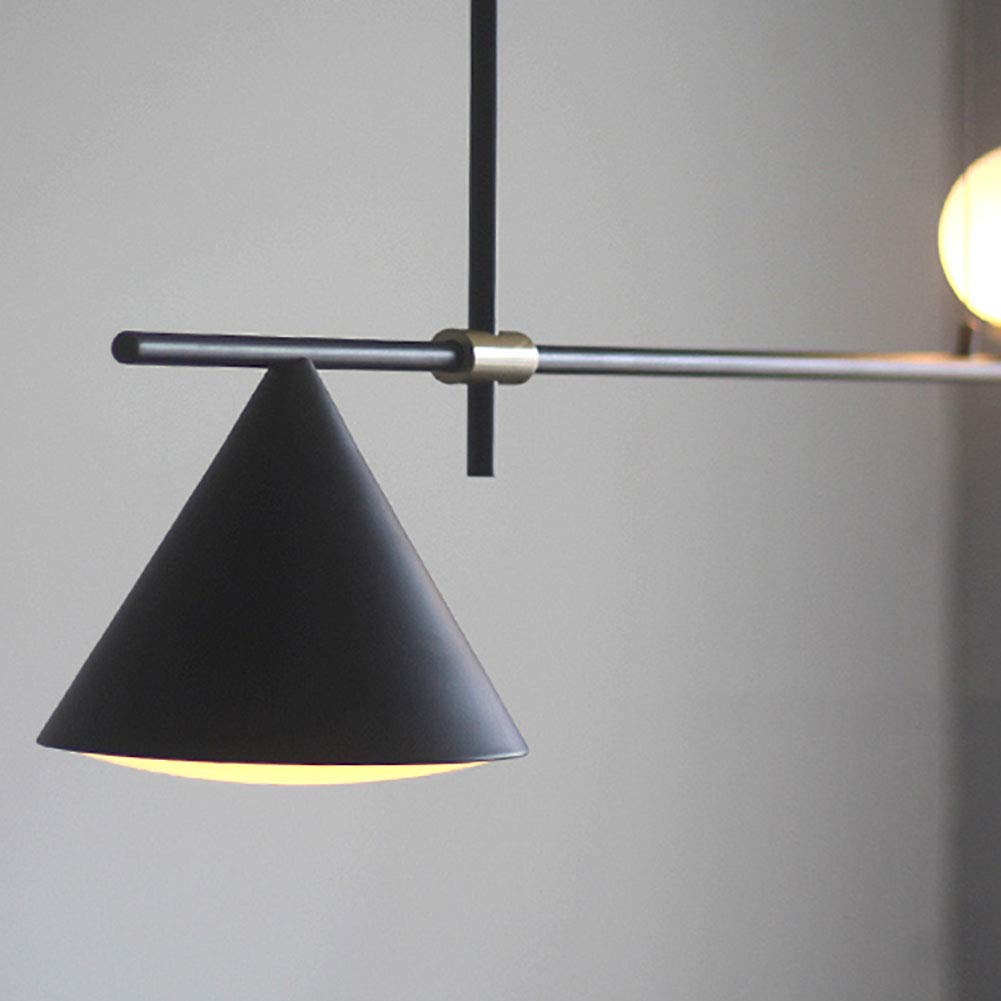 Lampada Di Design,Ristorante Bar,G4 E27 Ou Ti Postmoderna Lusso Leggero Striscia Lunga Lampadario,Nordic Semplice Creativo Individuo Linea Lampadario-Nero. 3 più 1 testa