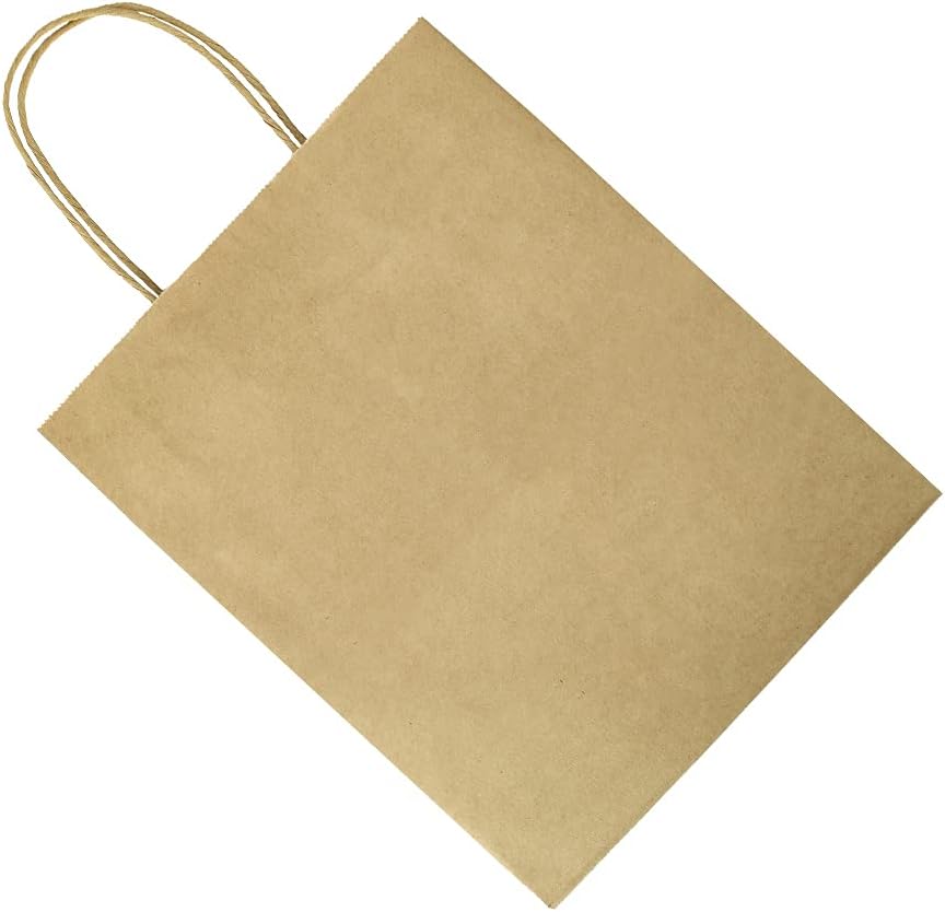 70% Off Everything Sturdy 8x4.75x10 inch 100 Pack Medium Thick Paper Bags with Handles Bulk, Bagmad Brown Kraft Bags, Strong Craft Gift Grocery Shopping Retail Party Favors Wedding Bags Sacks