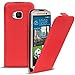 Produktbild Conie BF6566 Basic Flip Kompatibel mit HTC One M9, PU Leder Hülle Cover Klapphülle für One M9 Tasche Rot