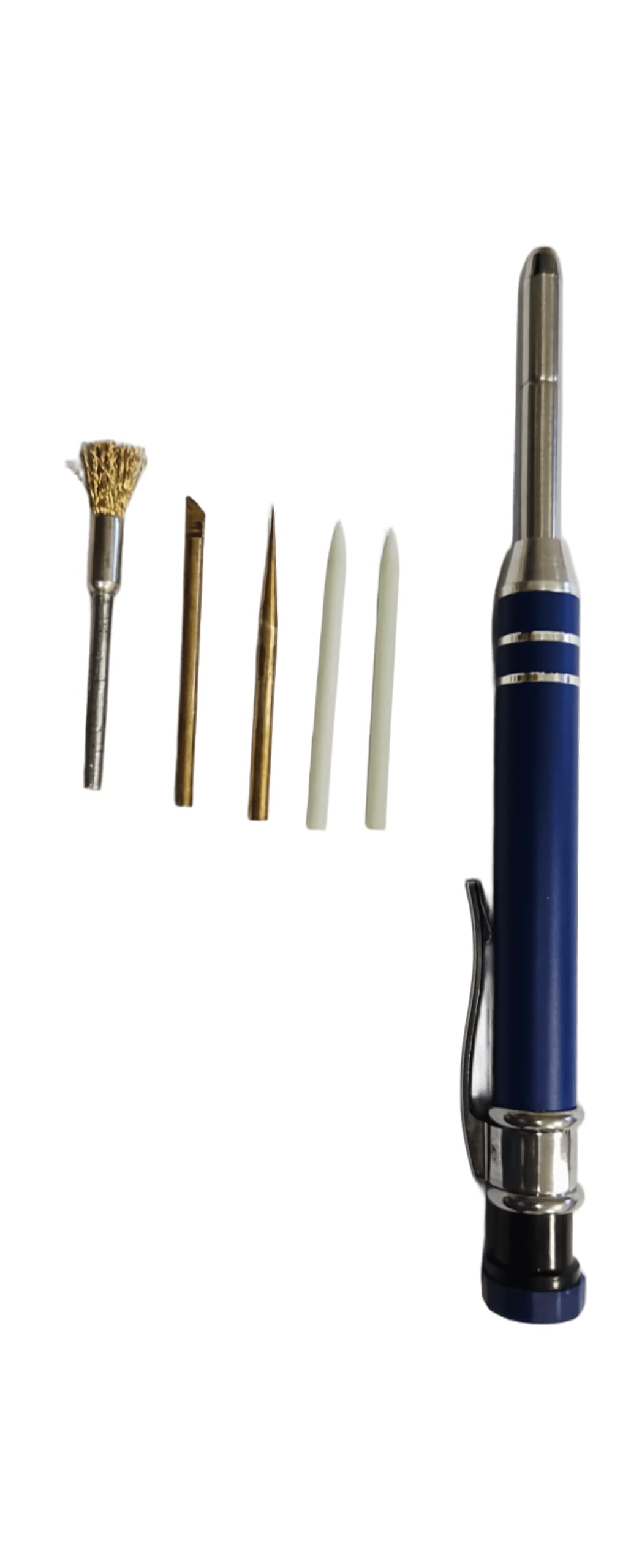 Kit Penna 5 Punte Miste Fibra Vetro Ottone Spazzolina Ritrovamenti Metal Detector Matita Attrezzo per Pulizia Monete Votive Oggetti Metallici Antichi Archeologici di Rame Bronzo Argento Ferro