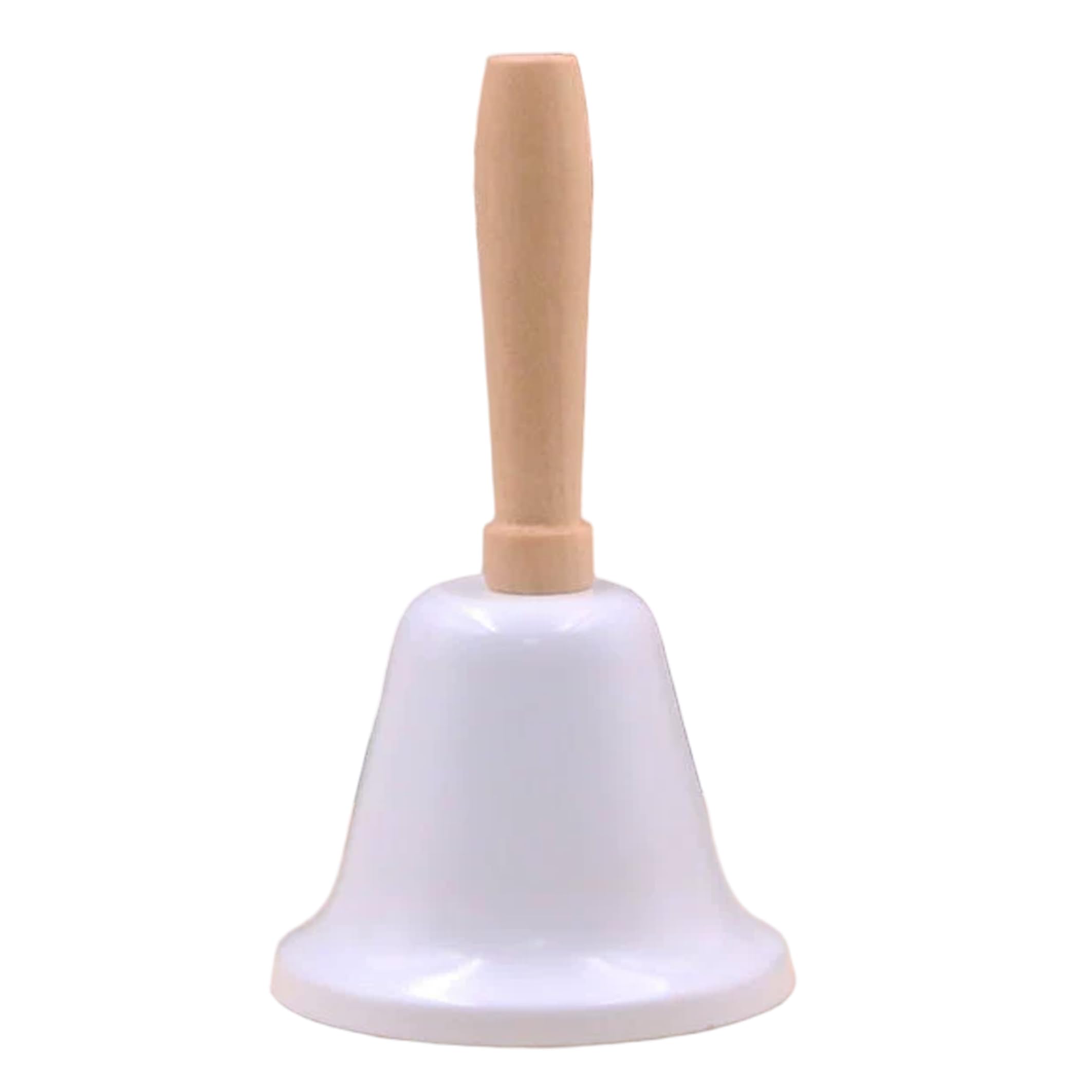 Tsawntd Jingle Bells, 1 Hand Bell With Wooden Handle, Crisp Sound Matte Bell For Kids Play, Wedding Decor - White cow jingle bells