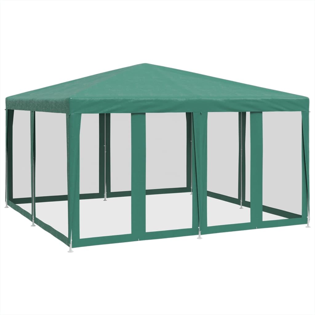 Partyzelt mit 8 Mesh-Wänden & Eisenrahmen, Pavillon mit Wasserdichtes Verdeck & Reißverschlusstür für Grillen Hochzeit, Rot 300 x 898 x 258 cm HDPE