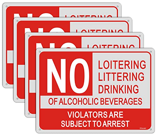 4 Pack No Loitering No Littering No Drinking of Alcoholic