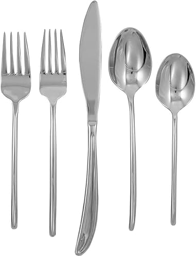 Ginkgo International Flight - Juego de cubiertos (42 piezas, 42 unidades), color plateado