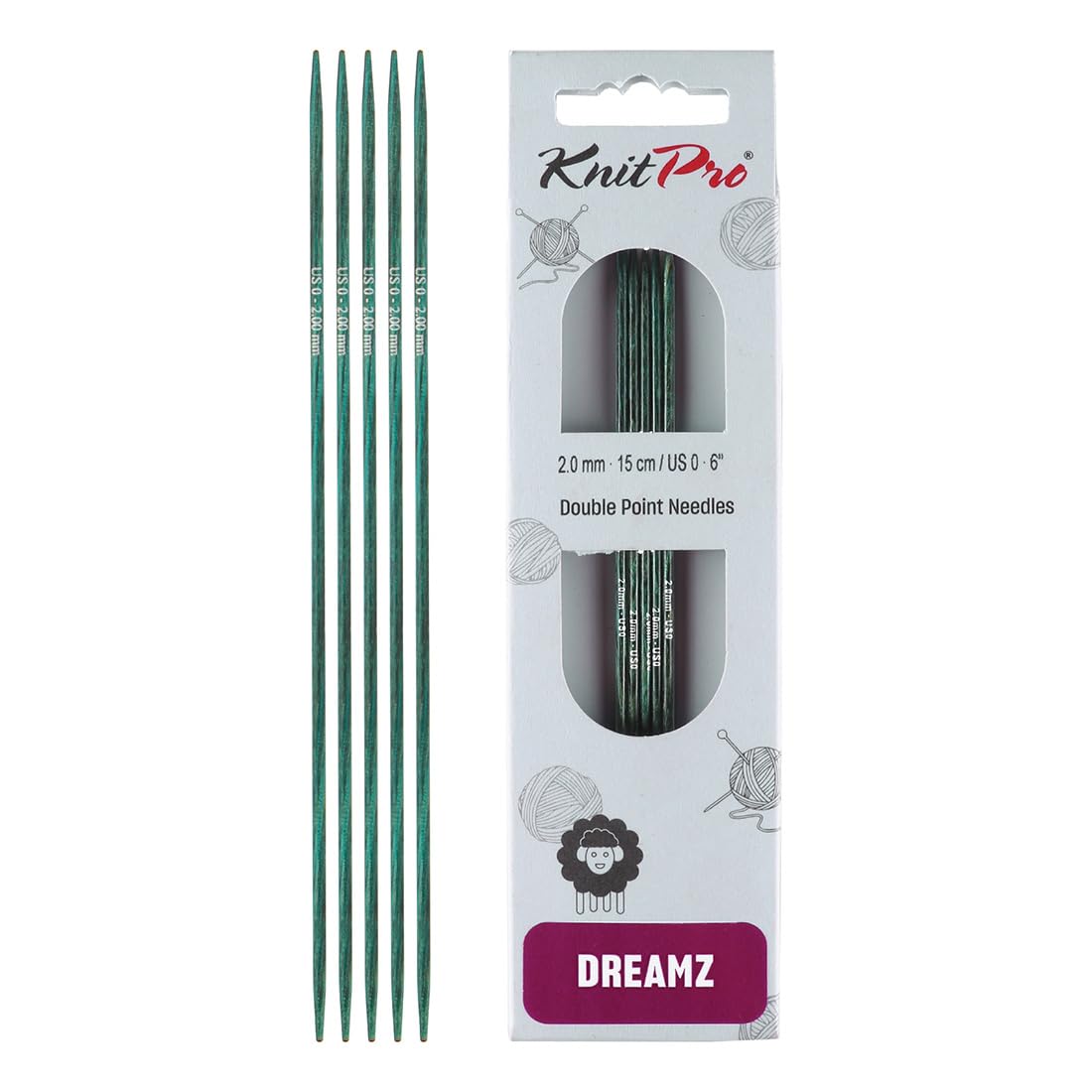 KnitPro Dreamz Double Pointed Needles 6" (15cm) | Size 2.00mm