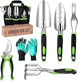 Heavy Duty Garden Tool Set - Gardening Tools Set with Bag and Non-Slip Rubber Grip - Garden Hand Too