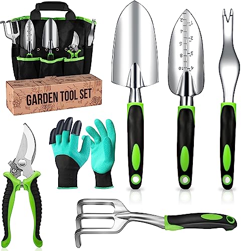 Heavy Duty Garden Tool Set - Gardening Tools Set With Bag And Non-Slip Rubber Grip - Garden Hand Tools Kit | Planting Tools Rust-Proof Gardening Kit Gifts For Women And Men #TOP5