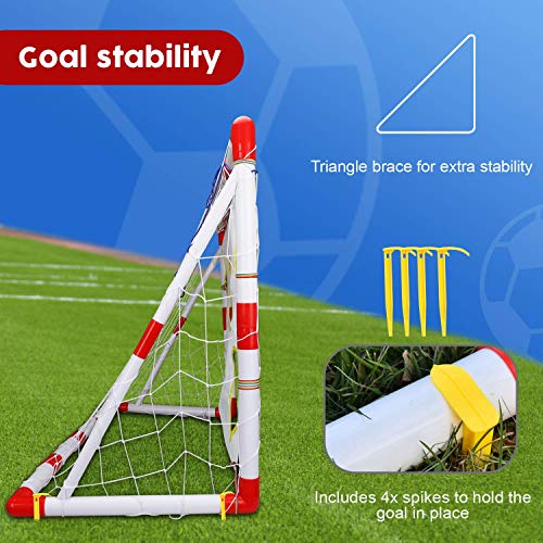 Toy Life Kids Soccer Goal Net - 47'' X 32'' Football Net - Football Target Net For Kids - Soccer Goals For Backyard - 3 Packs Kids Soccer Balls And Pump - Kids Soccer Nets For Backyard Soccer Set #TOP4
