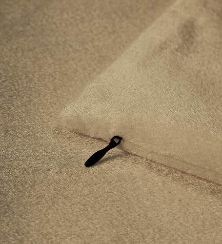 Image of Encasa XO Velvet Throw Pillow Covers 12x20 in (30x50 cm) - Beige - No Inserts, Pack of 2 Cases | Solid Plain Dyed Soft & Smooth, Square Decorative Cushion Covers for Living & Bedroom