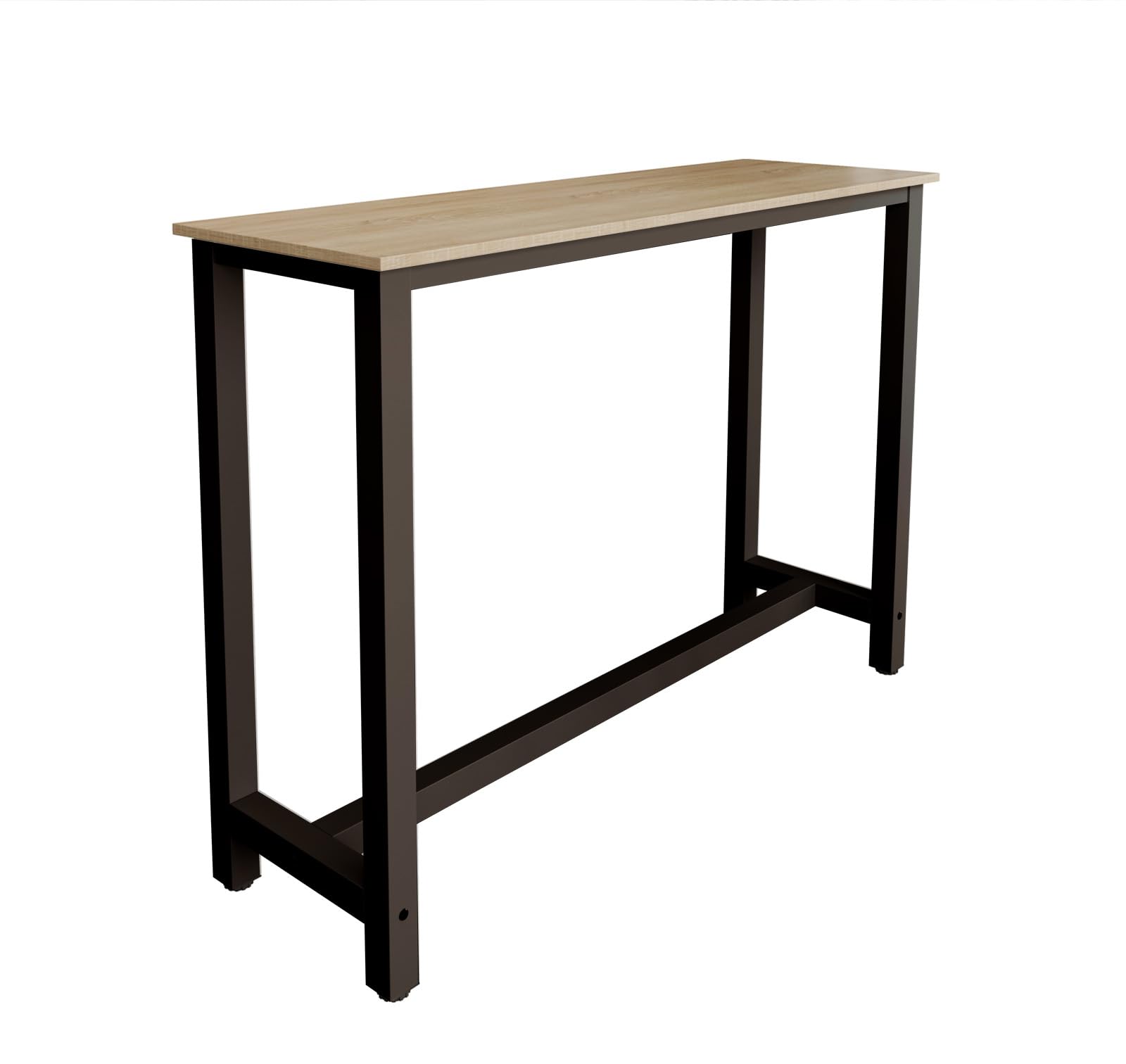 MB Muebles Bonitos | Table de Bar Haute ANI pour 2 Personnes avec Pieds en Métal | Table Cuisine en Mélamine Mate | Couleur Noir et Sonoma | 140x100x40 cm