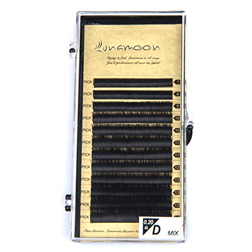 Preisvergleich Produktbild Künstliche Wimpern Ellipse Flat Lashes Wimpernverlängerung Einzelwimpern D Curl Stärke 0.2mm Länge Gemischt Flache Eyelashes Individuelle Erweiterungen Salon Perfekte Verwendung(0.2mm D-Curl)