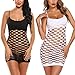 LOVELYBOBO 2 Pièces Robes en Résille Robes Lingerie Résille Vêtements de Nuit Résille Creux pour Faveur des Femmes