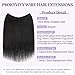 Prokyvity Halo Hair Extensions Real Human Hair,Halo Hair Extension 100% Human Hair, Wire Hair Extensions,Straight 01 Jet Black 16inch/65g