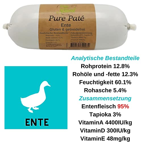Paw Natural Hundewurst schnittfest | Gluten- & getreidefrei | (Ente, 400gr)
