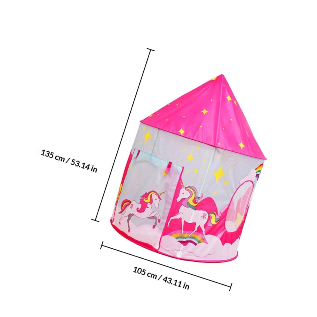 VICASKY Casetta da Gioco Pieghevole Portatile, Riparo Rosa con Finestre, Gioco Interno per Cameretta e Feste