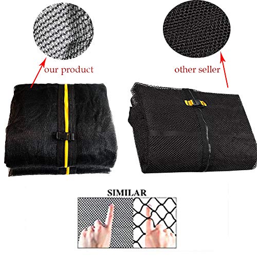 Zoyemone 14 FT Replacement Trampoline Safety Net Fits for Round Frames Using 6 Curved Pole with Top Ring Enclosure Systems (Net Only)