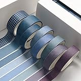 Juego de cintas Washi --- Hay 8 cintas en un juego: (1) 2 x (15 mm x 3 m); (2) 6 x (10 mm x 3 m). Una variedad de colores y tamaños para satisfacer sus necesidades diarias.