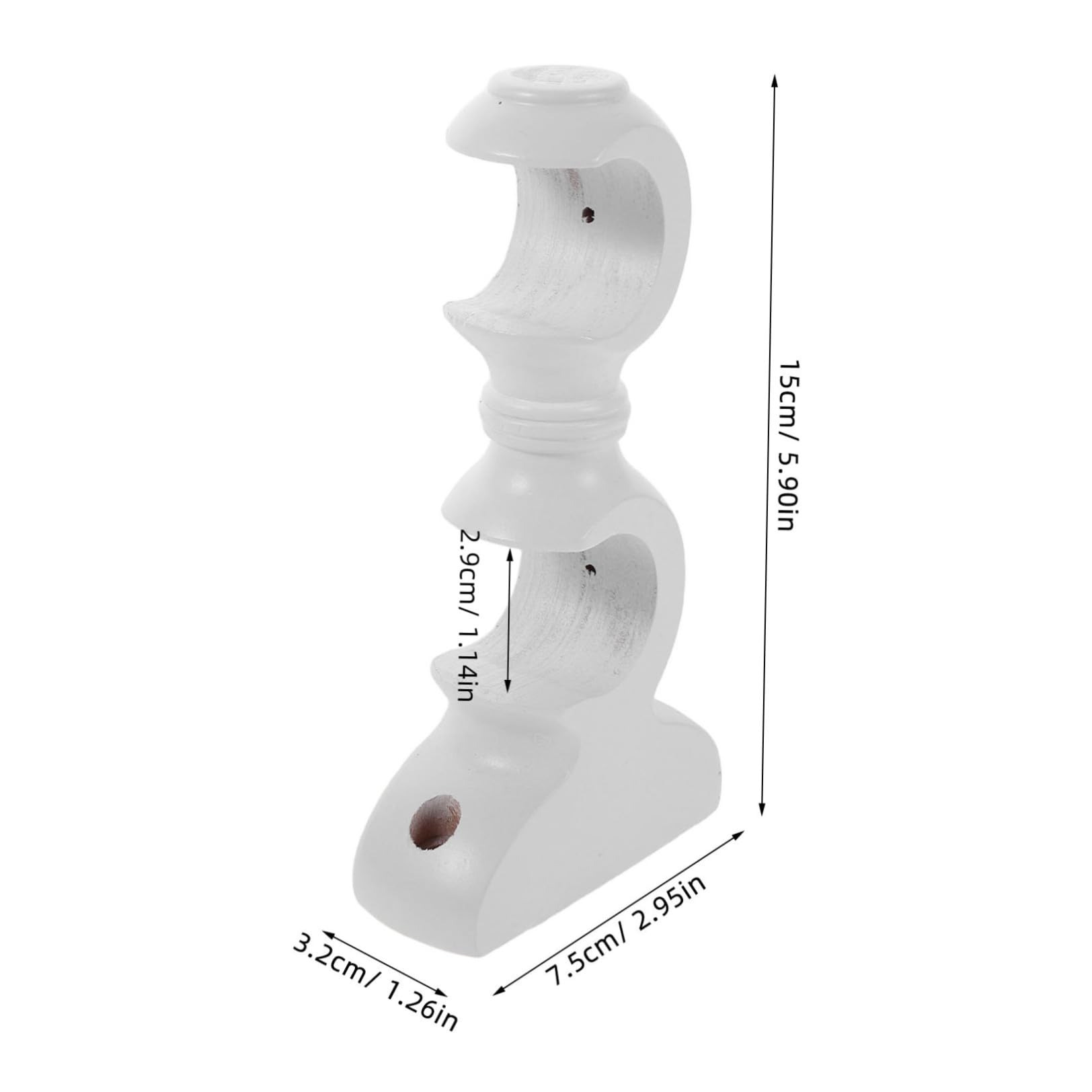 SHINEOFI 4 Pezzi Supporto Doppio in Legno per Bastone Base di Fissaggio Resistente per Bastone Accessorio per Tende in Casa