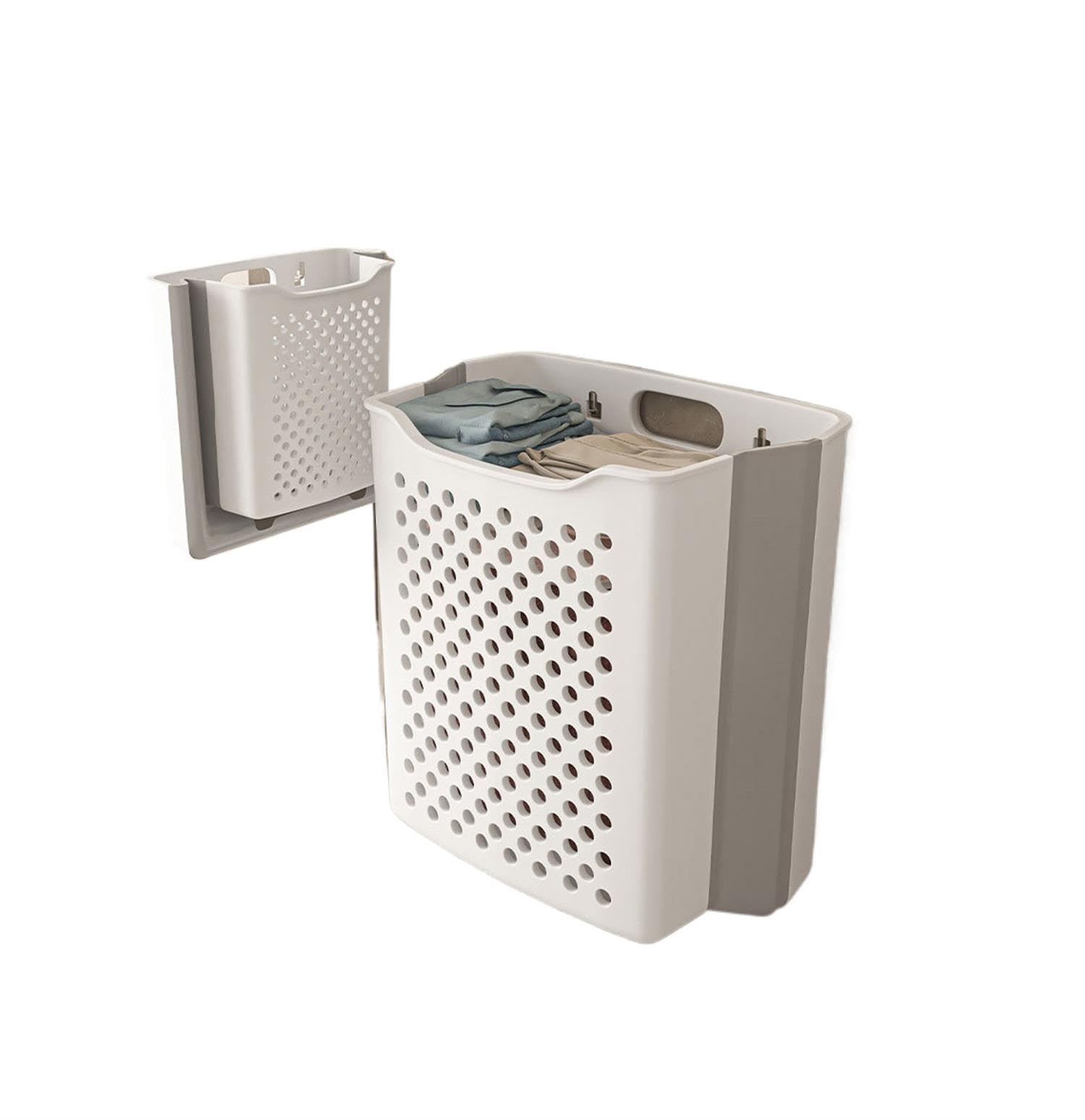 Collapsible Laundry Basket,Wall Hanging Laundry Hamper with Handle (L)