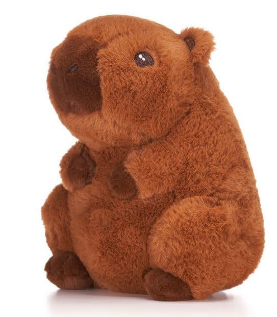UKToyworld Sitting Capybara Soft Toy 9 inch Dark Brown Cuddly Capybara Toy