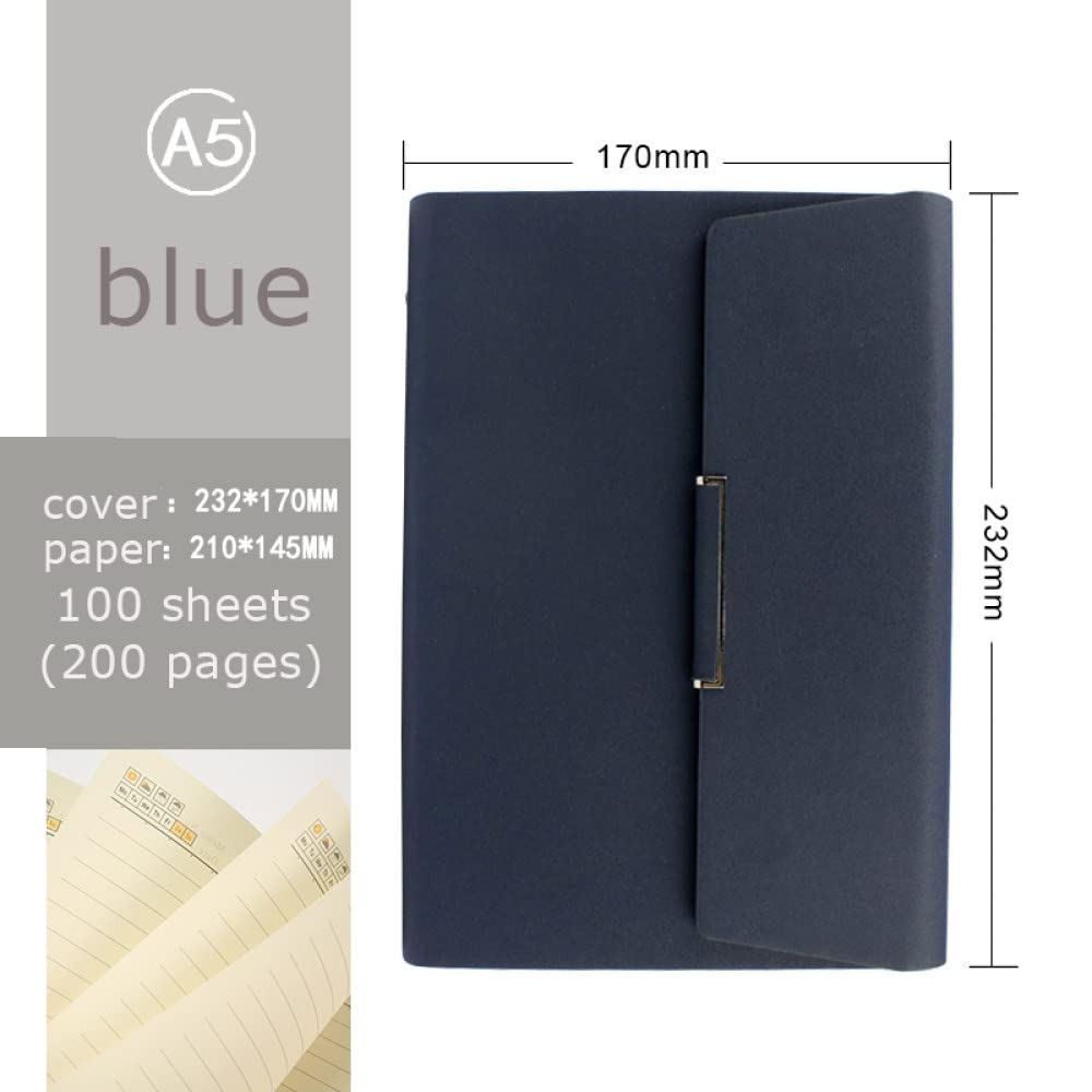 Hardcover A5 Leder Spiralblock Planer Organizer 6 Ringbuch Büromaterial Business Notizblock Notizbuch,Blau,1St